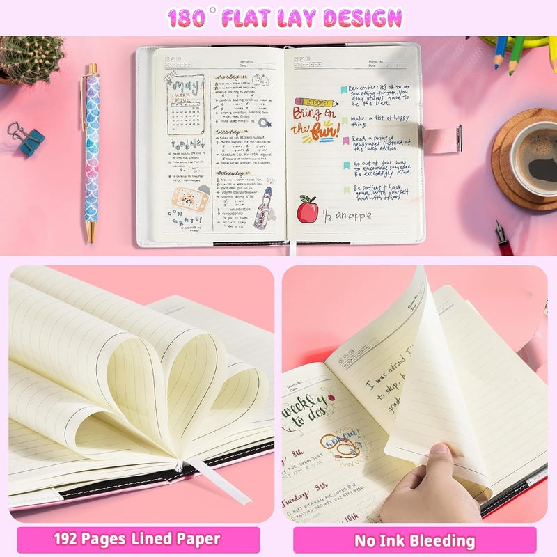 Beadsky Diary with Lock for Girls and Women, Refillable Secret Journal with Lock, Back to School Supplies for Teen Girls, Password Locked Diary Notebook, Aesthetic Journal Kit with Pen, Cute Stuff Christmas Gifts, Pink - Image 5